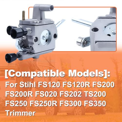 Mtanlo Vergaser und Zündspule für Stihl FS120 FS200 FS250 FS300 FS350 Serie Trimmer,FS120 Vergaser Kit mit Zündspulenmodul Luftfilter Kraftstofffilter Vergaserdichtung
