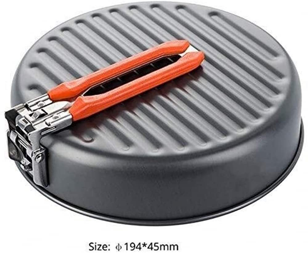 Kemping zastawa stołowa na zewnątrz kemping turystyka piesza piknik przenośny twardy stop aluminium 0,9 l patelnia składany uchwyt na zewnątrz na piknik zastawa stołowa