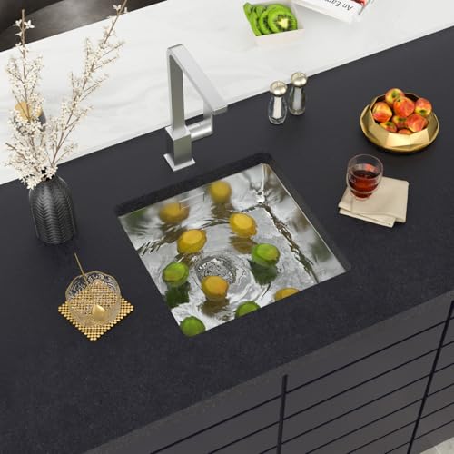 Fregadero de cocina con escurridor Sarlai de 40x40x18.5 cm y rebosadero integrado 3