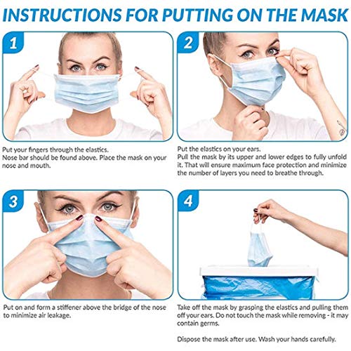 Image of N95 Reusable Face Mask - 5 Pack, White, Free Size, Non-Woven Fabric, Filters PM 2.5, Dust, Pollen, Smoke, Perfect for Indoor & Outdoor Activities