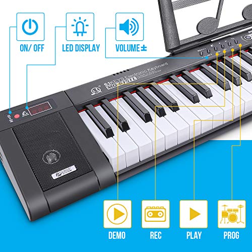 Innedu Clavier Électronique 61 Touches, Piano Numérique Portable avec Pupitre, 200 Rythmes, 200 Sons et Mode d… - Les Beatles, Paul McCartney, John Lennon, RIngo Starr, George Harrison Innedu Clavier Électronique 61 Touches, Piano Numérique Portable avec Pupitre, 200 Rythmes, 200 Sons et Mode d… – Image 3