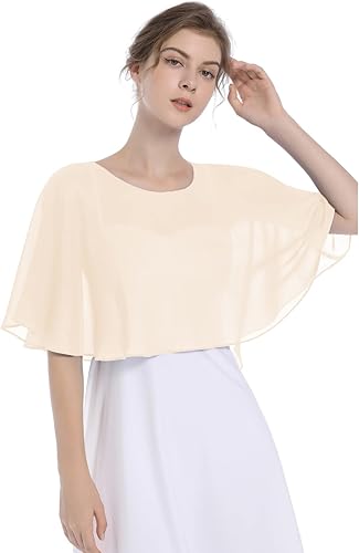 Baoqiya Capelet nupcial de la boda de la gasa del cordón del encogimiento de chales y envolturas para el vestido de noche