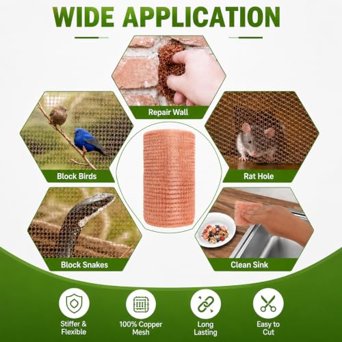 Image of 8 inch x 100FT Copper Mesh Roll Double Layer Pure Copper Wire Mesh