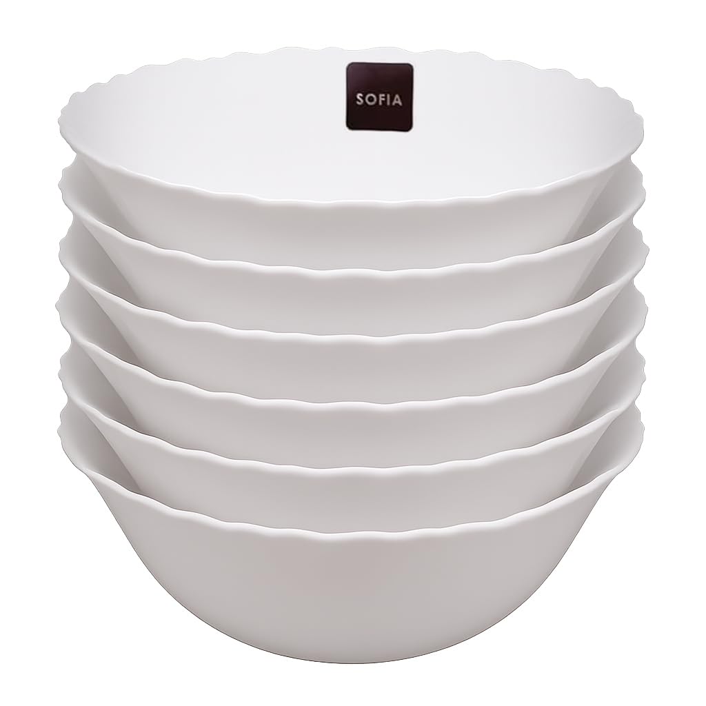 Best House | Opalware Bowl Set | 9.5"/24 cm | 6 PCS | White | Salad Fruit Soup Bowl Set | Microwave, Oven, and Dishwasher Safe, Serving Dinner Bowl Dinnerware Set โ image 1