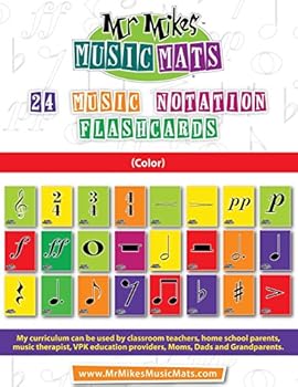 Cards 24 Music Notation FlashCards (Color): MrMikesMusicMats Book