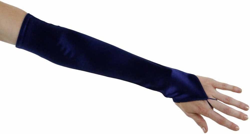 Greatlookz Soft Serenade Elbow Length Fingerless Gloves, Navy Blue