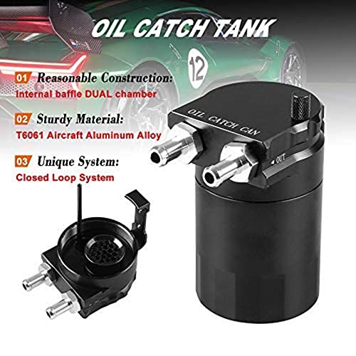 Rulline US-OOCC024-BK Universal 350Ml Oil Catch Can Tank 0046 Aluminum Polish Baffled Reservoir Black thumb #1
