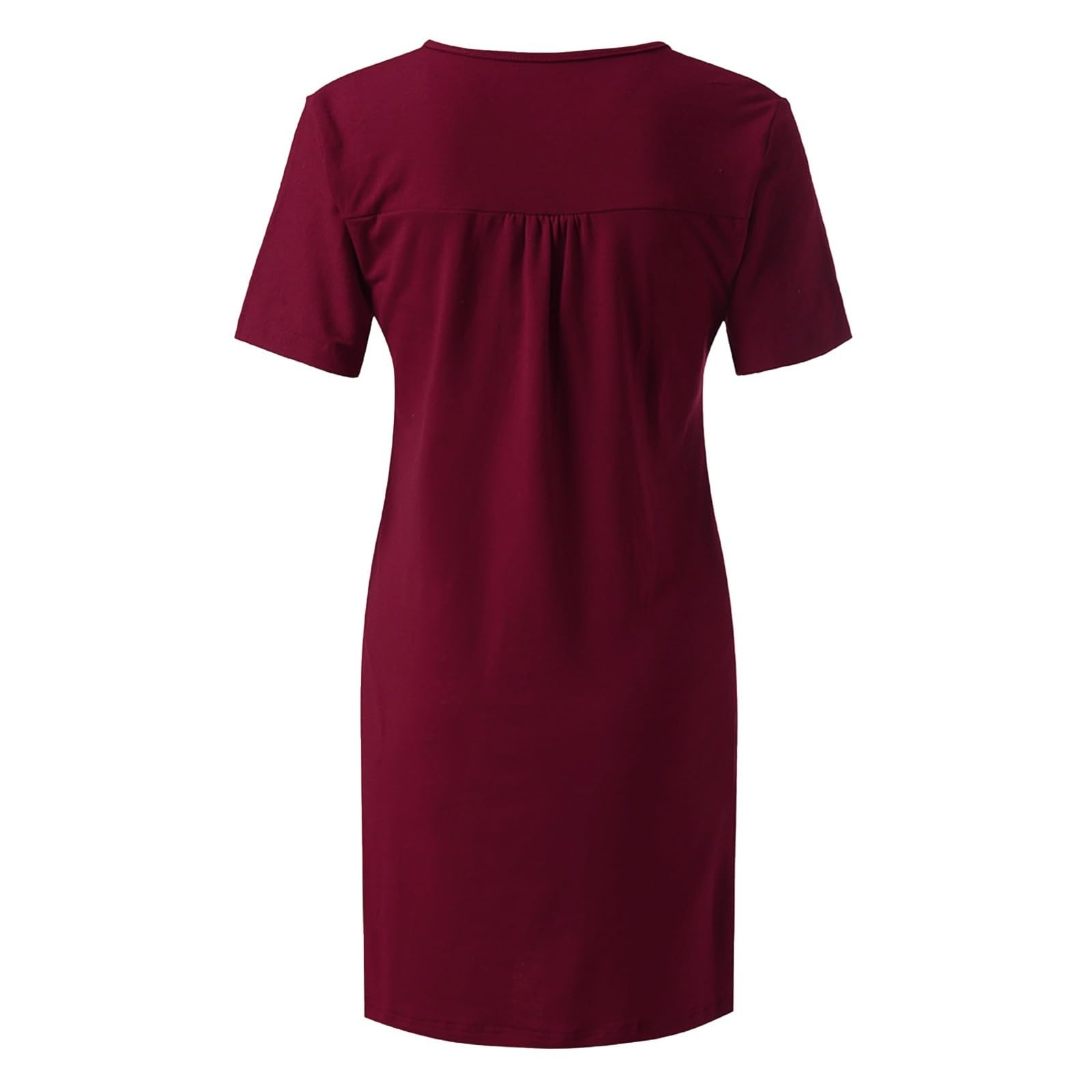 Generisch Camicia da notte premaman a maniche corte con arricciatura sul davanti, tasche per un comodo allattamento, per il tempo libero nella vita quotidiana e la gravidanza