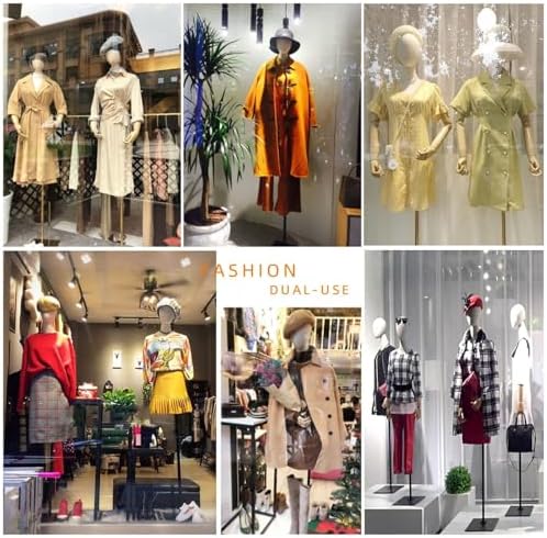 Adjustable Female Dress Form Mannequin Torso with Detachable Arms for Tailoring, Fitting, and Clothing Display,Gold,B