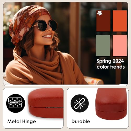 Image of MyEyeglassCase Extra Large Hard Shell Sunglasses Case for Large Rectangular Frames, Eyeglass Case with Pouch & Cloth