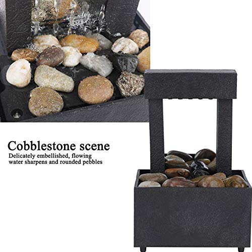 Fonte para ambientes internos, fonte de água decorativa moderna de mesa com iluminação de LED, mini