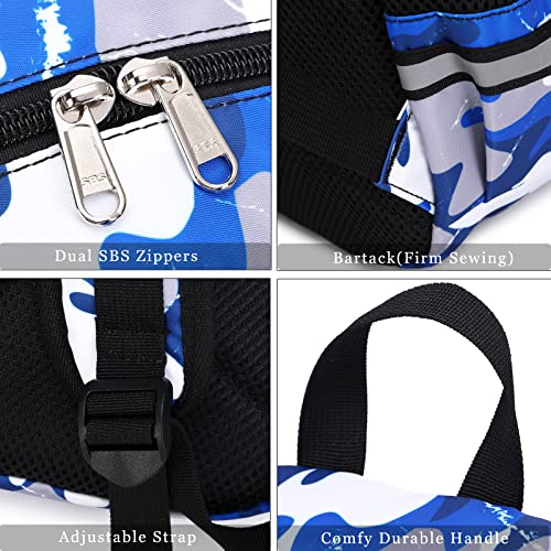 Dsiue Backpacks For Boys School Bags For Kids Elementary Bookbag And Lunch Box Set Camo Blue #TOP7