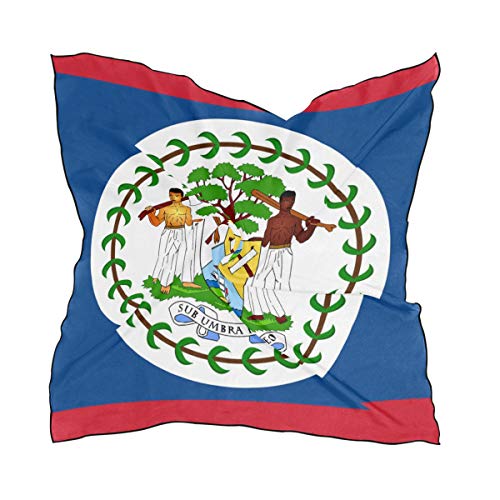 super3Dprinted BELIZE Flag Women's Square Scarf Neck Head Scarf 23.6 x 23.6 inches with 10 bobby pins