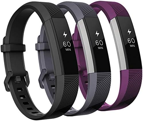 GEAK Bands Compatible with Fitbit Alta and Fitbit Alta HR, 3 Pack Soft Silicone Wristbands for Fitbit Alta HR Bands with Secure Metal Buckle for Men Women,Small Large