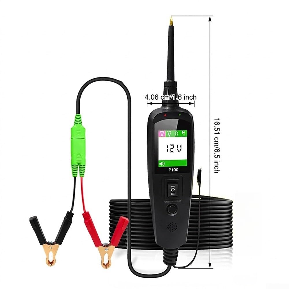 P100 - Comprobador de circuitos para coche (6 – 30 V, pantalla LCD, para