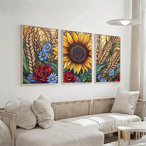 Tableau diamant fleur à strass carrés pour une décoration murale