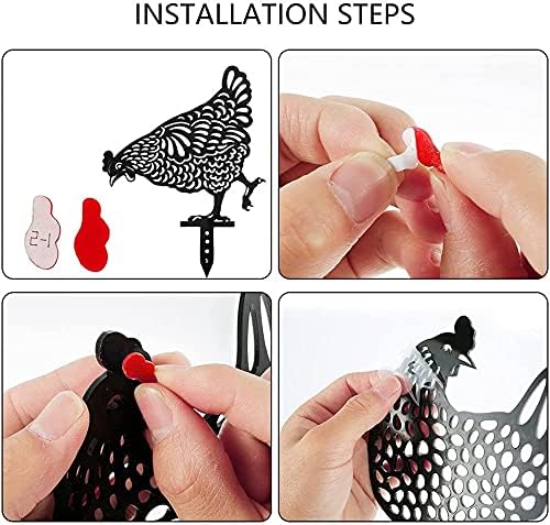 Namvo 5Pcs Chicken Yard Art, Garden Acrylic Statue Decor Rooster Animal Shape Backyard Lawn Ornaments Hen Yard Decorative Gifts