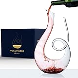 Bluelander Decantador de Vino, Decantador de Whisky, Decantador de Vino, Cristal de Calidad, Diseño Clásico, Jarra de...