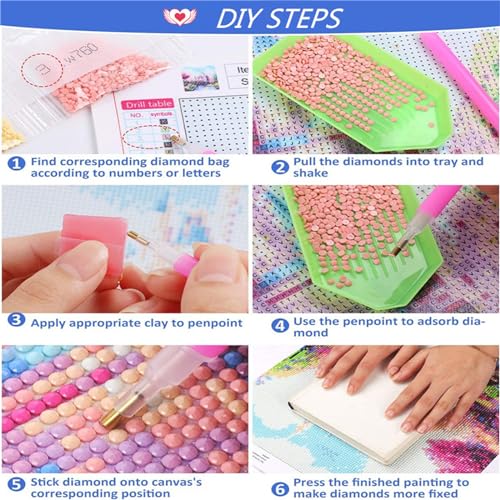 Loisir Créatif Peinture Diamant Kit Complet Anti-Stress Triptyque Facile par Numéros - 5