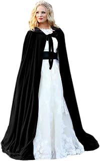 Burgundy Womens Wraps Elegant Velvet Hooded Wedding Cloak Winter Long Cape