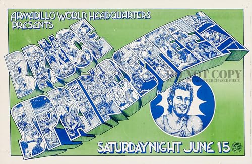 Poster Bruce Springsteen 28x43 cm : affiche concert live 1974 rock vintage pour déco salon rock