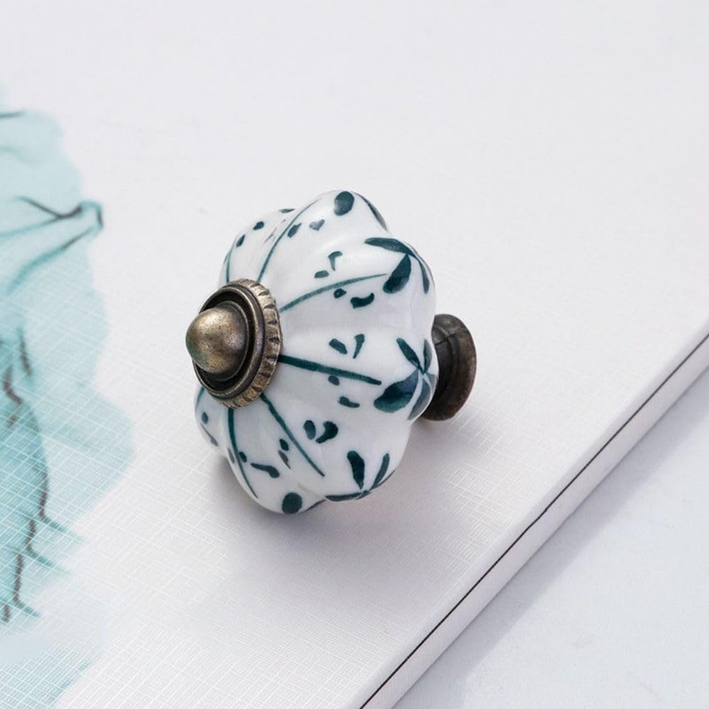 Vintage Door Handle Single Hole Cabinet Door Decoration Creative Furniture Knob Multiple Colors Pumpkin(Style 15)