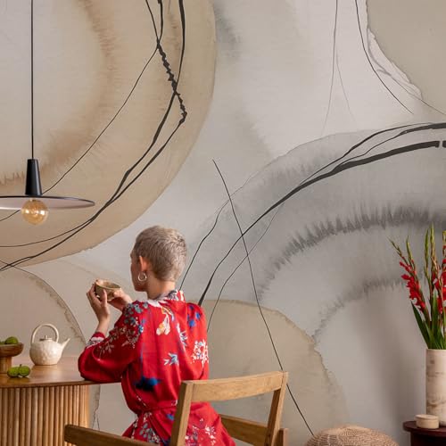 Papier peint intissé facile à nettoyer déco géométrique pour salon