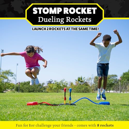 image for Stomp Rocket Original Dueling Rocket Launcher for Kids, 8 Rockets - Fu
