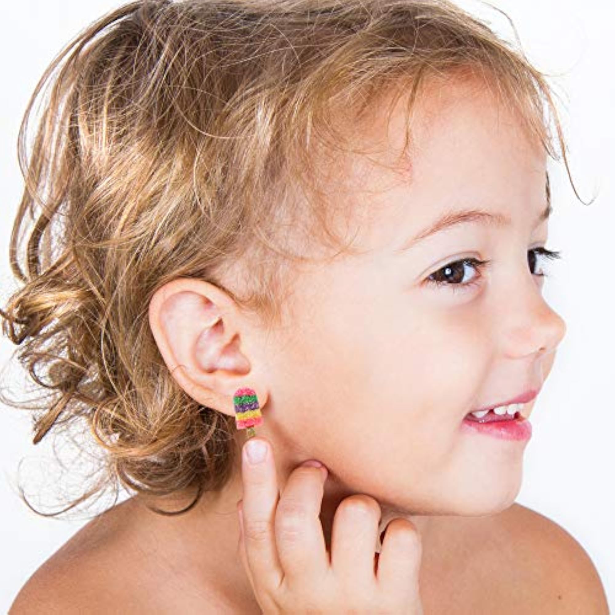 Cute Animal Unicorn Donut Stud Earrings for Girls, Polymer Clay