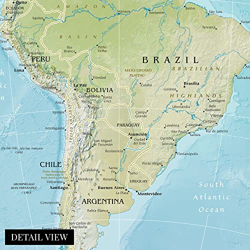 Historix 2021 South America Map Poster - 24X36 Inch South America Wall Art - Wall Map Of South America Poster - Latin America Map Poster #TOP1