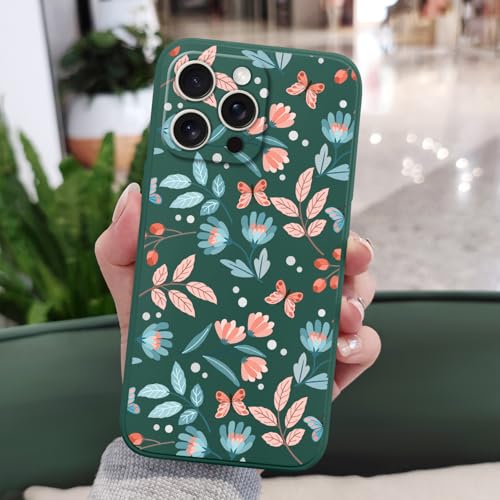 Coque iPhone 16 Pro Max silicone vert feuille ultra fine avec doublure microfibre douce