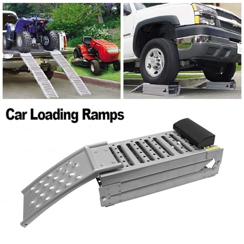 Rampas para Silla de Ruedas para Hogares, Rampas de Carga para Autos de Alta Resistencia para Motocicletas Plegables de Acero, para Escaleras de Casa (Gris) miniatura 3