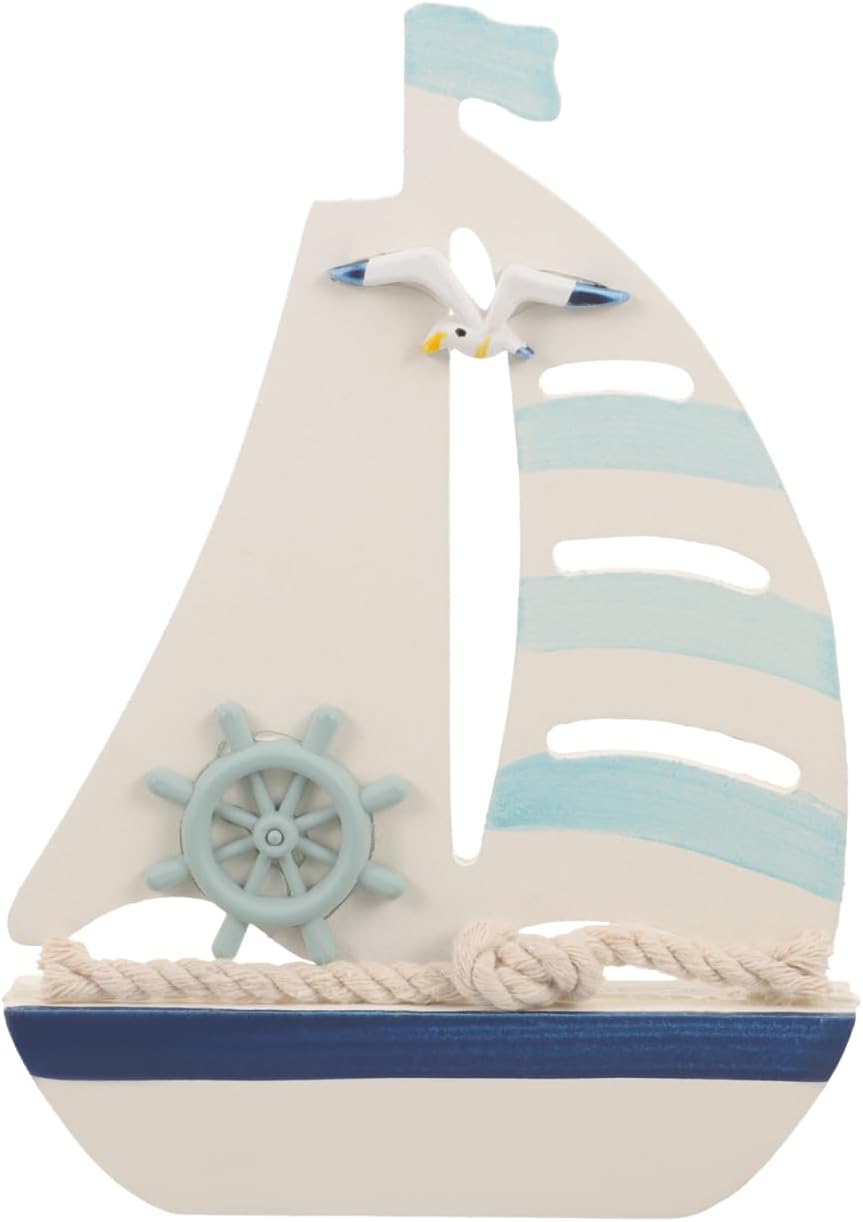 SUPVOX Wooden Sail Boat Ornament Coastal Room Decor and Nautical Decor