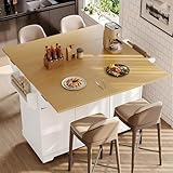 LAKFEW Isla de Cocina Moderna, Blanco