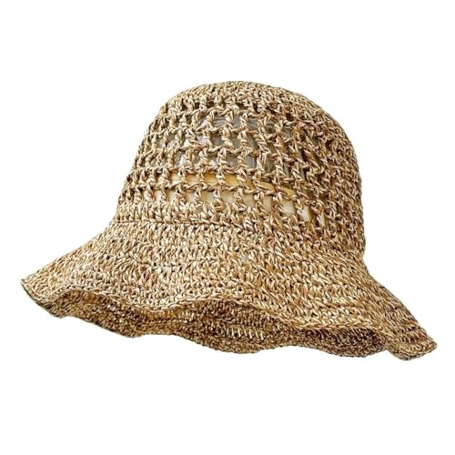 Chapeau de paille respirant pour femmes avec visière grand bord soleil