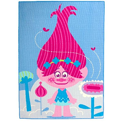 Room Studio Trolls Queen Poppy Carpet, Synthétique, Bleu/Rose, 80 x 150 cm Cover