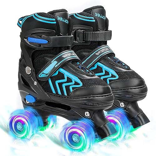 PIPIZHU Rollschuhe für Kinder | Verstellbare Größen Roller Skates mit