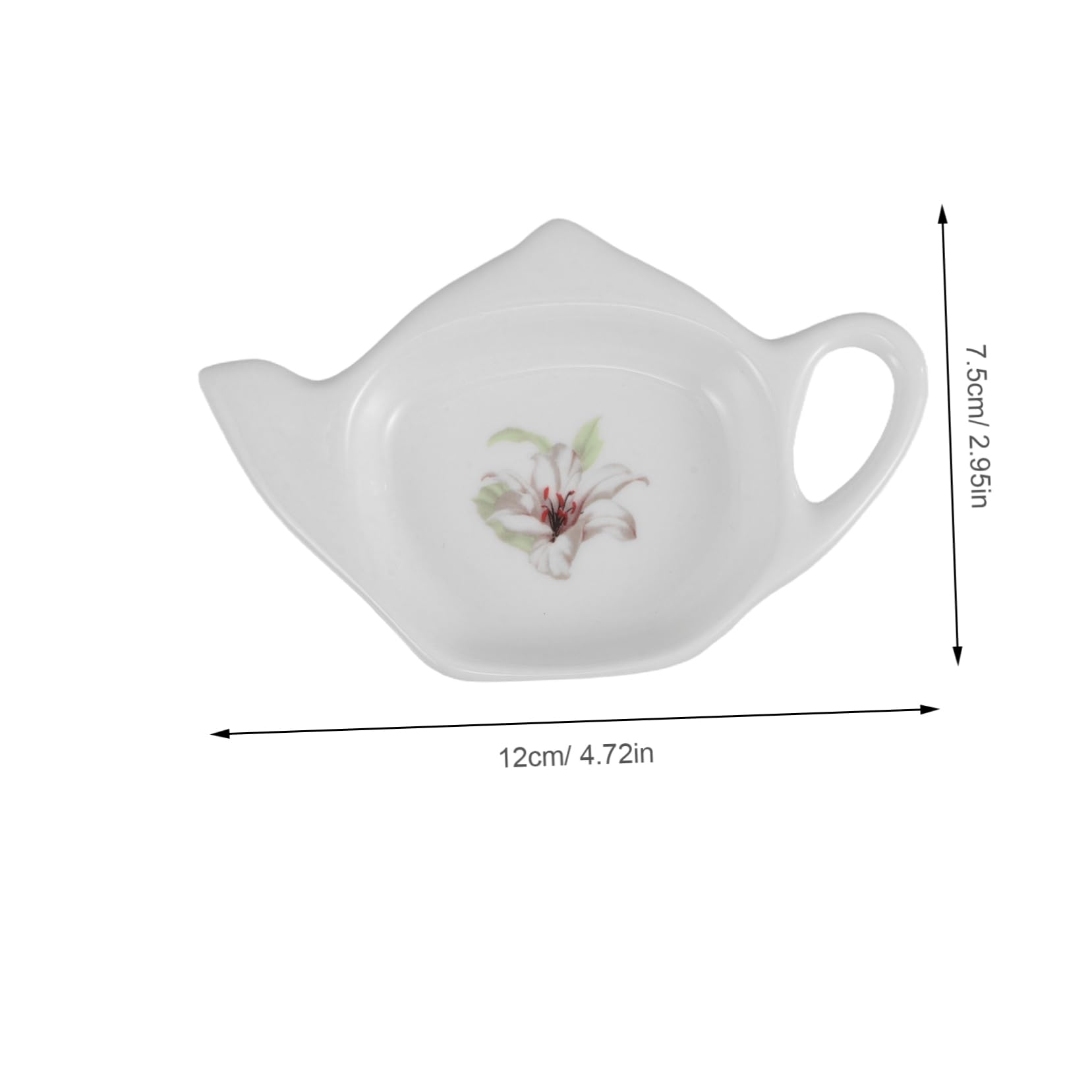 Cabilock 2pcs Elegant Teapot Shaped Dish for Tea Bag Storage Spoon Rest Seasoning Plate for Tea Lovers