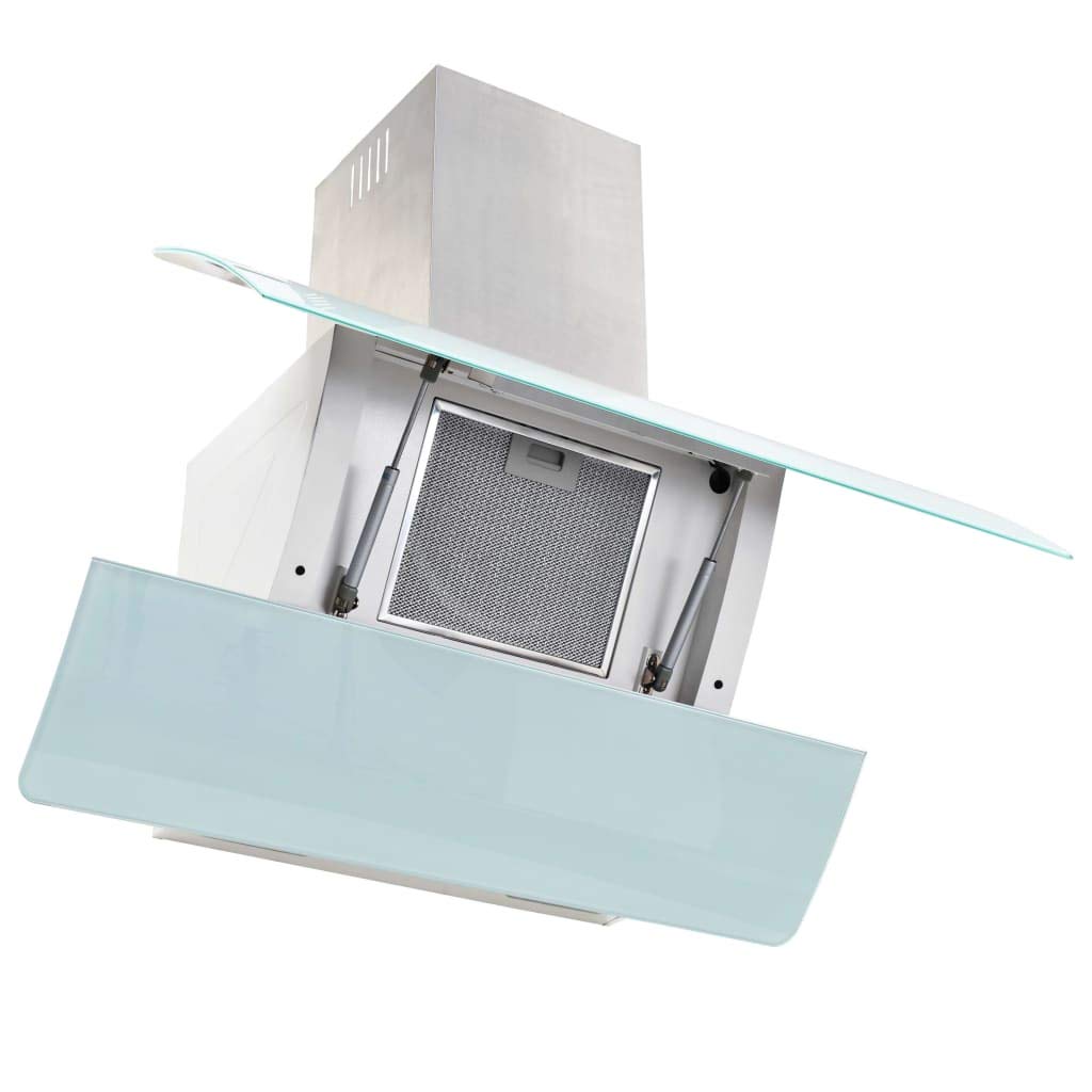 Tidyard Cappe a Muro/Cappa Aspirante a Muro Acciaio Inox 756 m³/h 90 cm Bianco