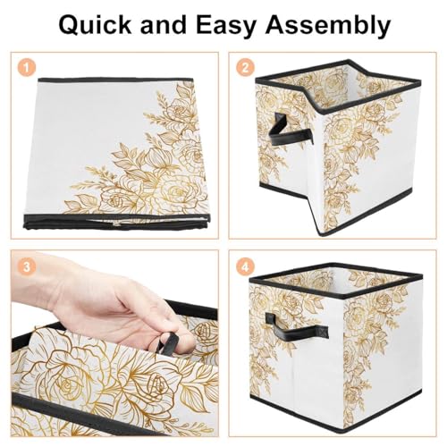 Boîte de rangement pliable fleurie snh-003 pour chambre - 5