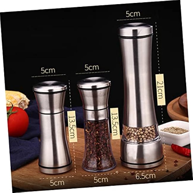 Unomor Stainless Steel Manual Pepper Mill Style Spice Grinder for Salt Beans Kitchen Tool
