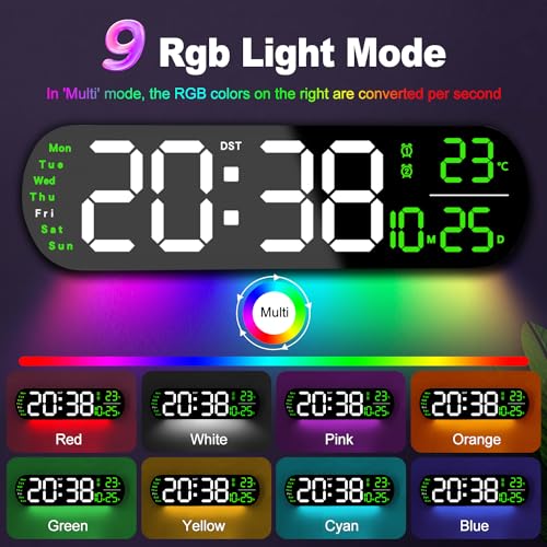 Reloj Digital de Pared con Pantalla LED 13.7 pulg miniatura 3