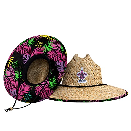 Image of FOCO Men's NCAA College Team Logo Floral Straw Sun Hat