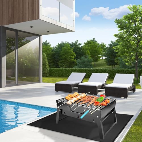 Tapis de barbecue extérieur résistant chaleur tapis protège sol - 4