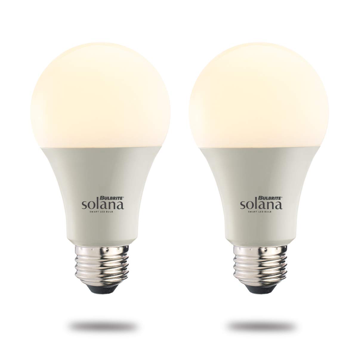 Bulbrite Solana A19 WiFi Connected LED Smart Light Bulb, 60 Watt Equivalent, Frost Frost 2 Count (Pack of 1) 2-Pack - A19