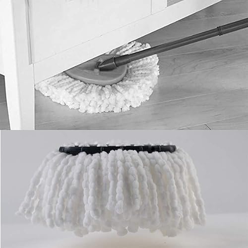 Miniatura 2 de Paquete de 6 cabezales de repuesto de trapeador giratorio de microfibra, cabezal de trapeador giratorio de fácil limpieza