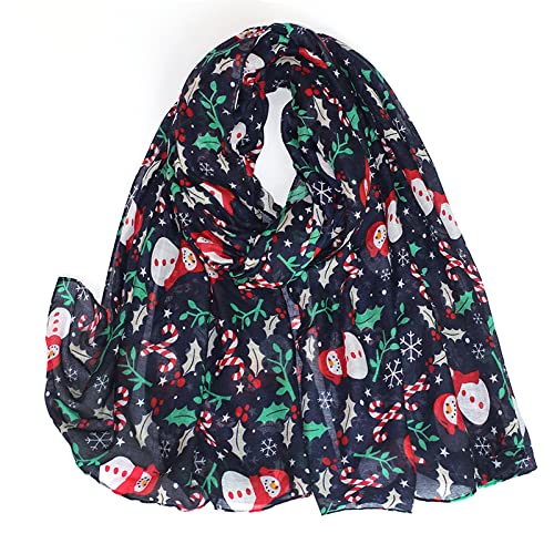 Mealah Fashion Scarf for Women Christmas-Winter-Snowman-Scarf Soft Lightweight Elegant Christmas Women Girls Gift