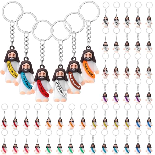 Porte-clés chrétiens Sumind figurines de Jésus en pack de 48 pour événements religieux