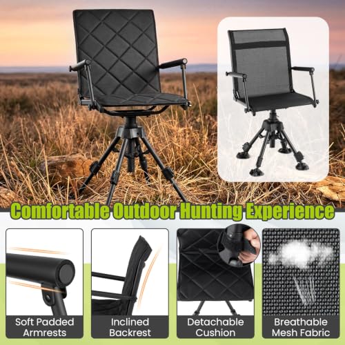 Image of Tangkula 360 Degree Swivel Hunting Chair with Padded Seat
