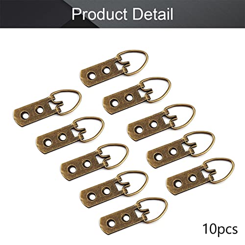 Image of MroMax 10PCS Ring Picture Frame Buckle 2.13 inch x 0.63 inch Bronze Tone Assortment Kit for Home Decoration Picture Frames Photo Hanging Solutions